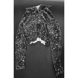 Cropped speckled hoodie